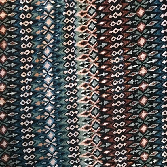 Jessica Simpson Boho Harem Cabana Pants Womens Medium Baggy Relaxed Teal Brown - Picture 10 of 13